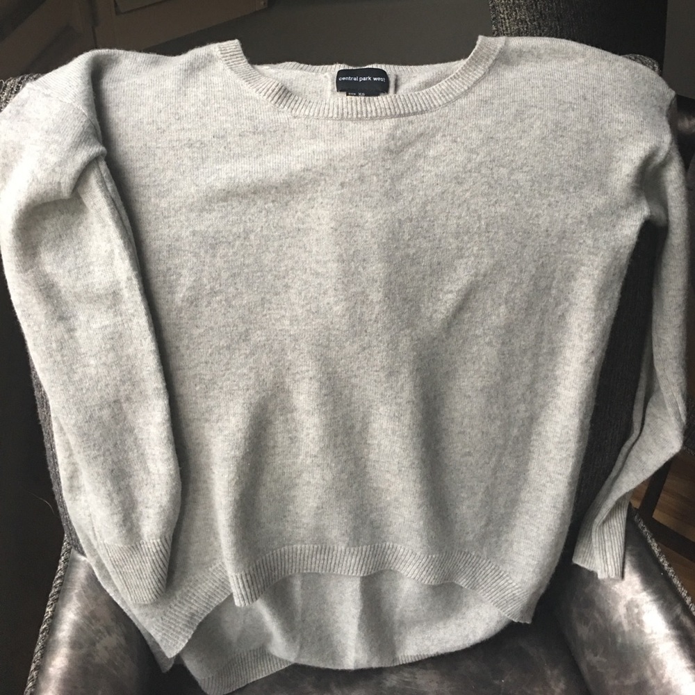 Gray cashmere sweater, longer In the back