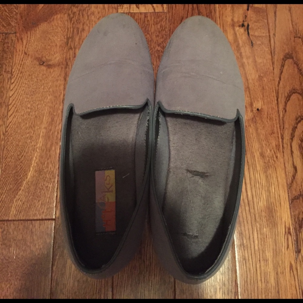 Gray loafers