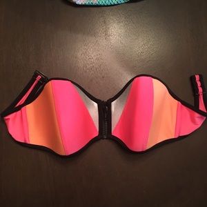 Body Glove neon zip bandeau bikini top