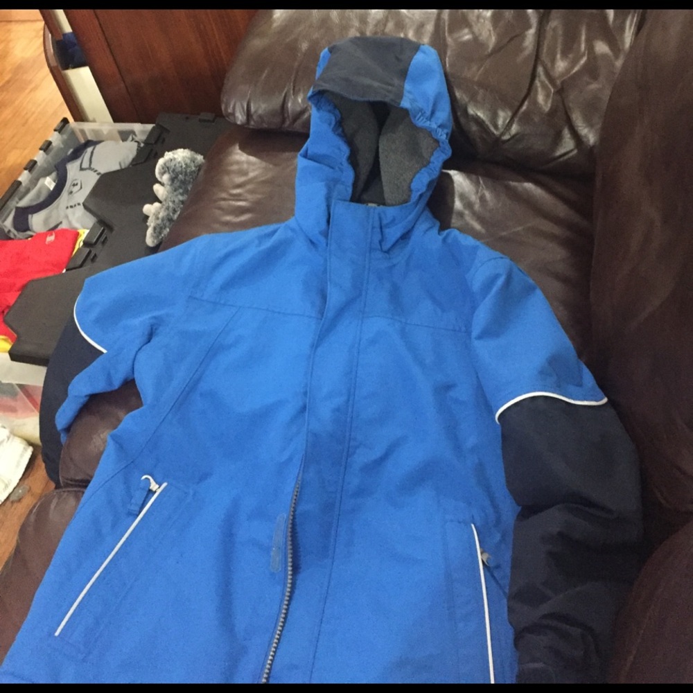 Blue Rain zipper jacket with hoodie