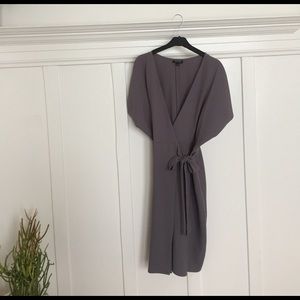 Gray wrap/kimono dress