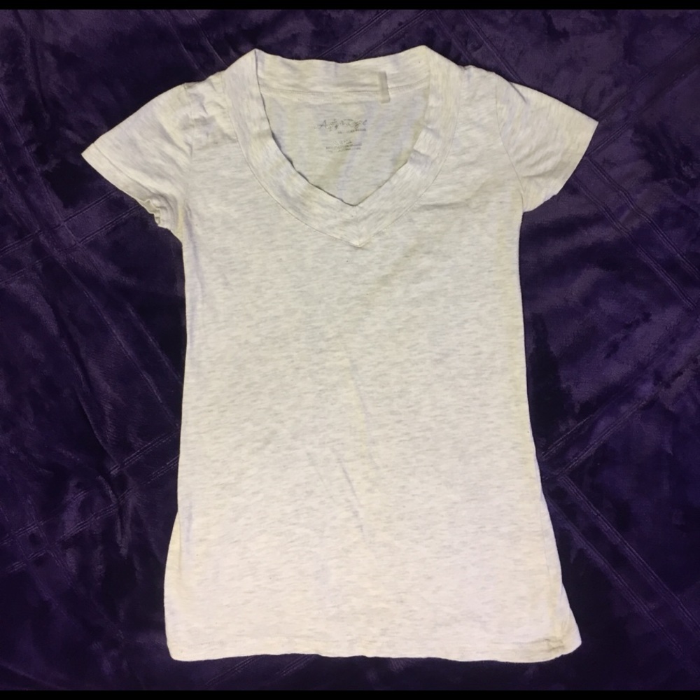 Heather Gray Short Sleeve V-neck