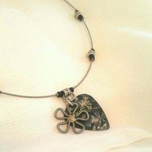 Handmade guitar parts necklace