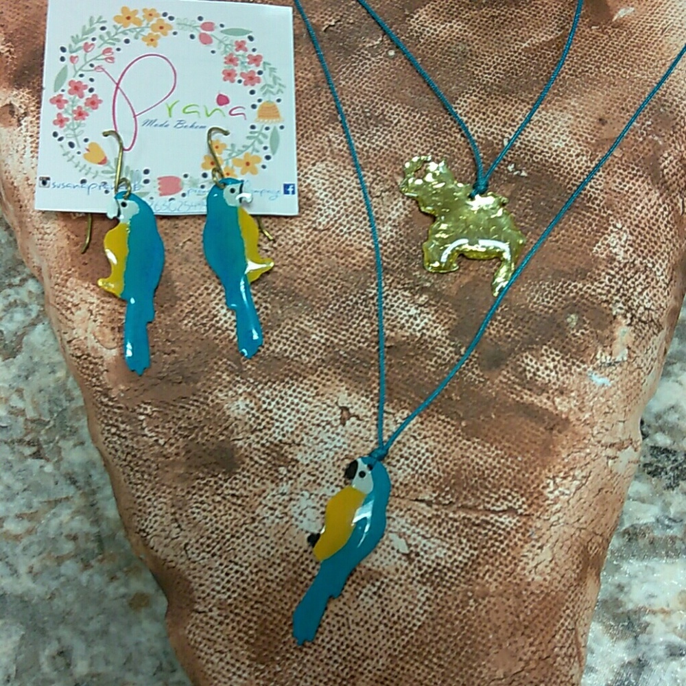 Handmade earrings and necklace