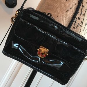 Black Patent Leather Shoulder Crossbody Bag