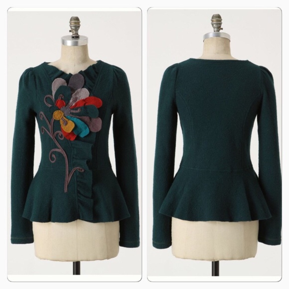 Anthropologie Sleeping on Snow • Green Cardigan