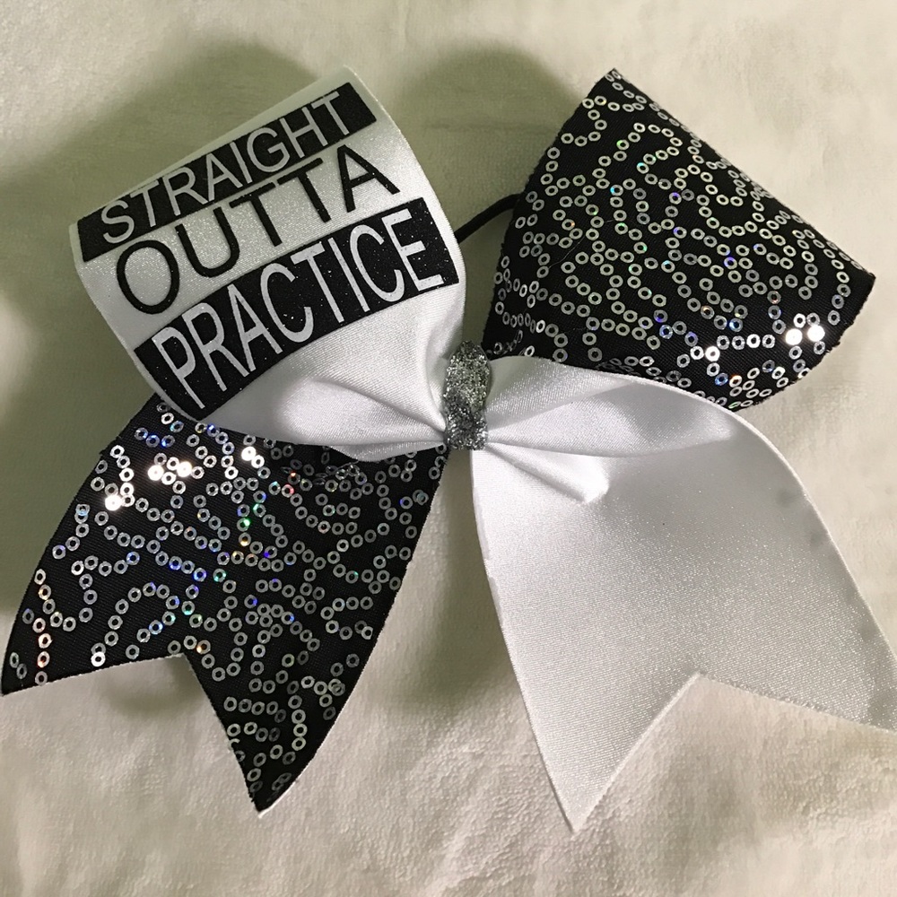 Straight out of practice cheer bow.