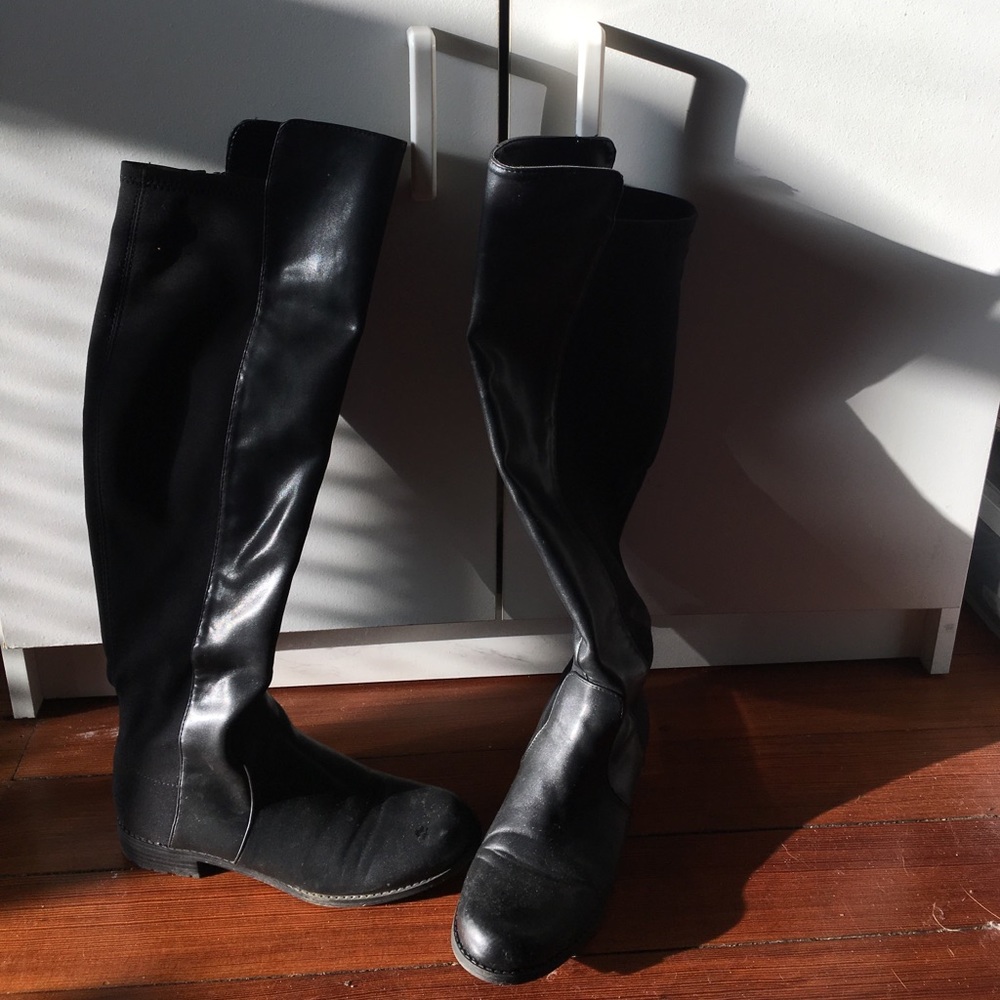Black knee high boots