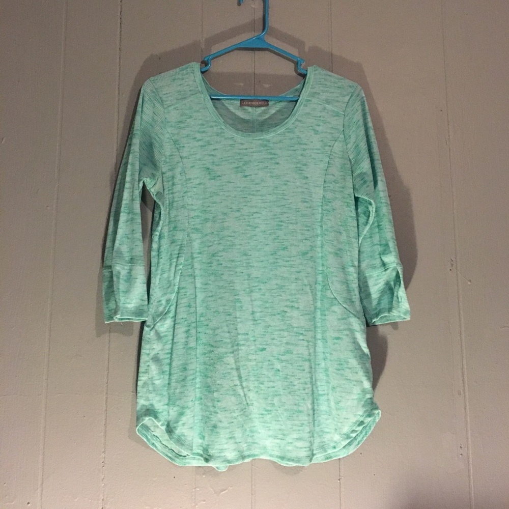 Aqua blue 3/4 length shirt