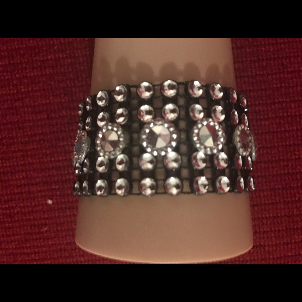 Fashion Black and Silver Rhinestones  Bracelet