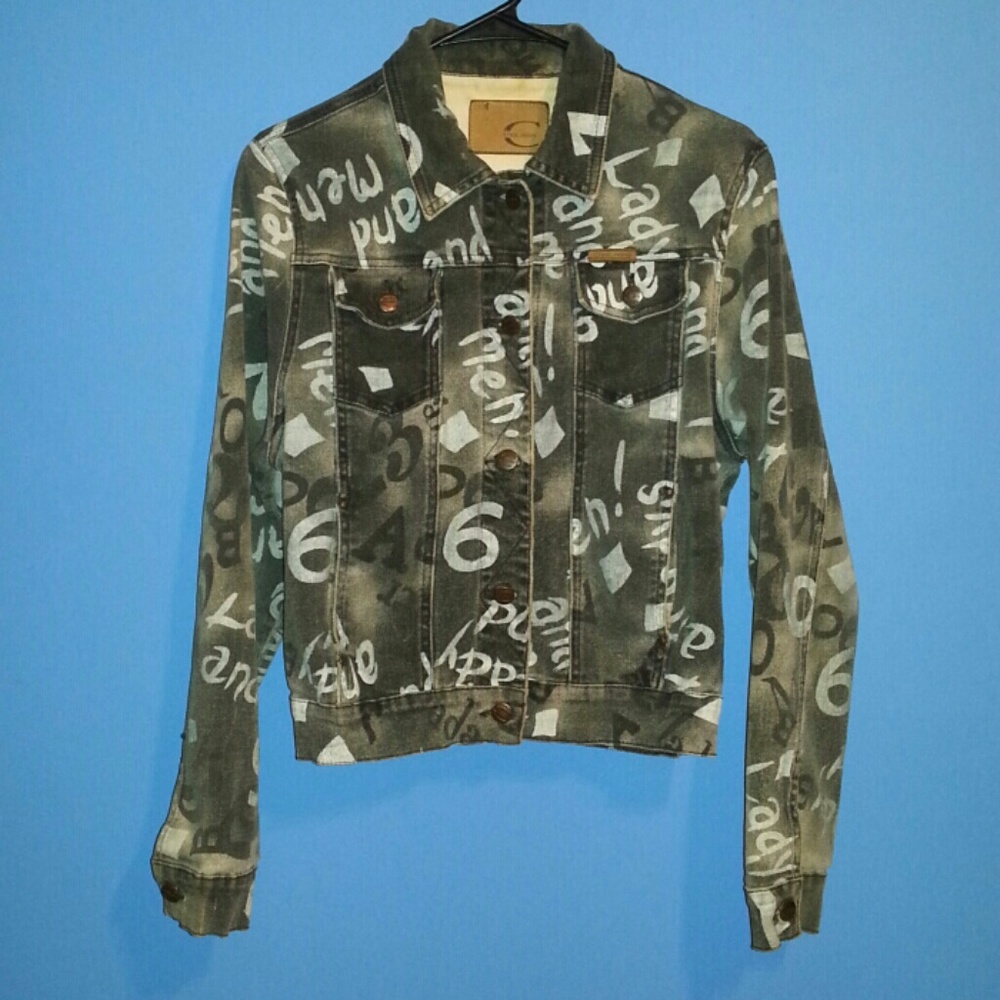 Denim print jacket