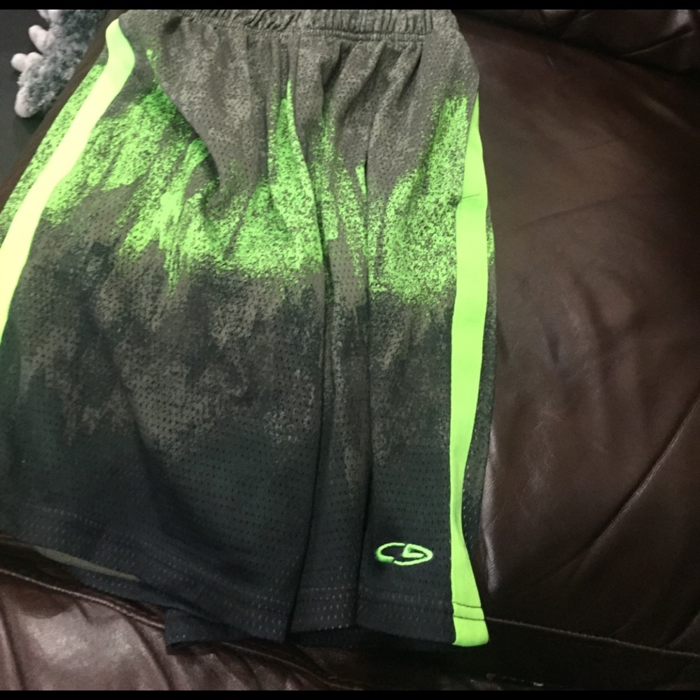 Champion boys lime and black shorts