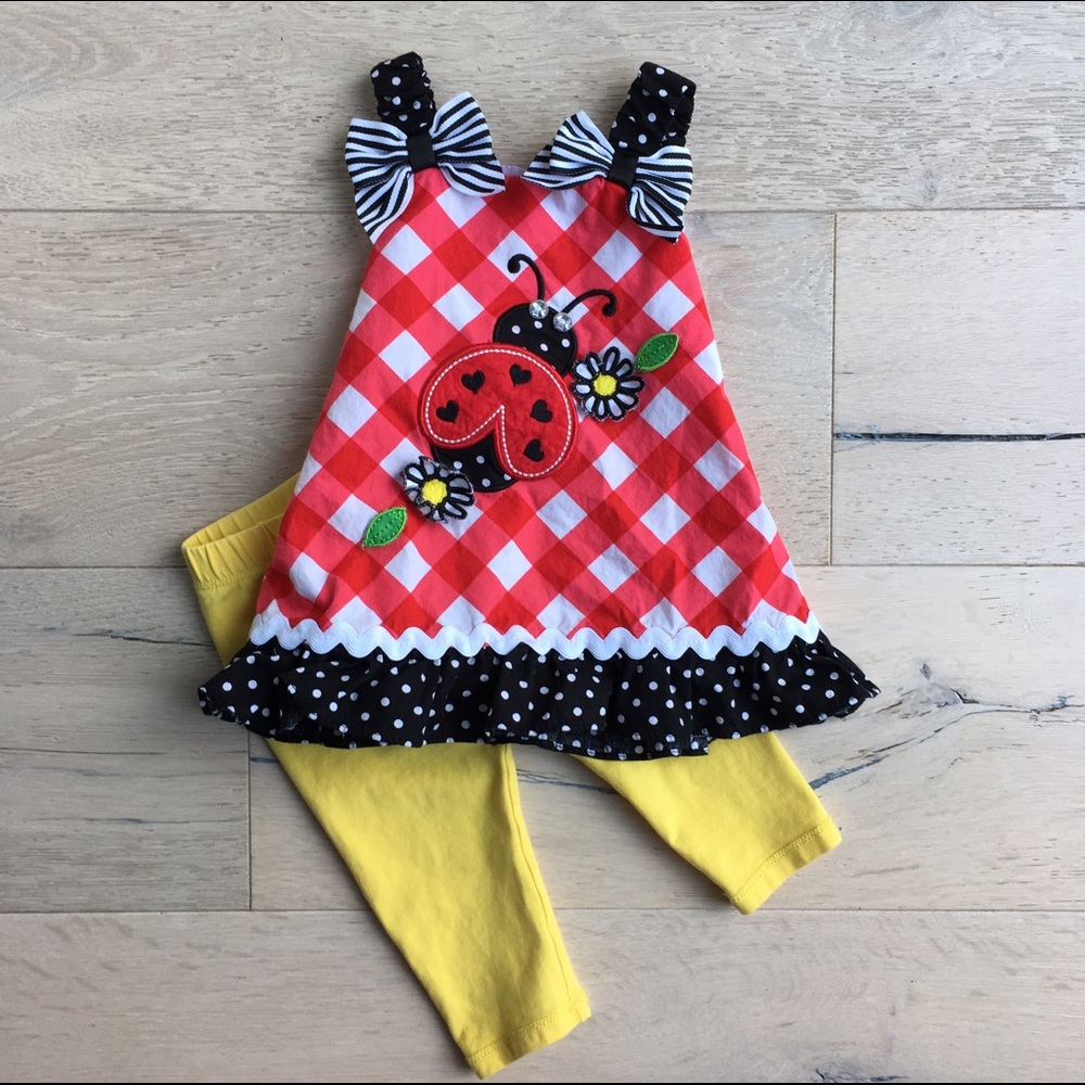 Sweet Heart Rose Gingham Dress and Gap Leggings