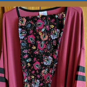 LuLaRoe pink top and pants