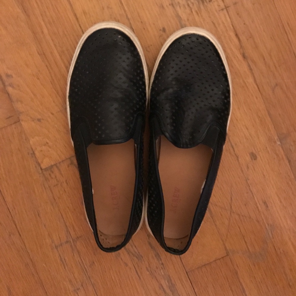 JCREW black vans/slip on shoes