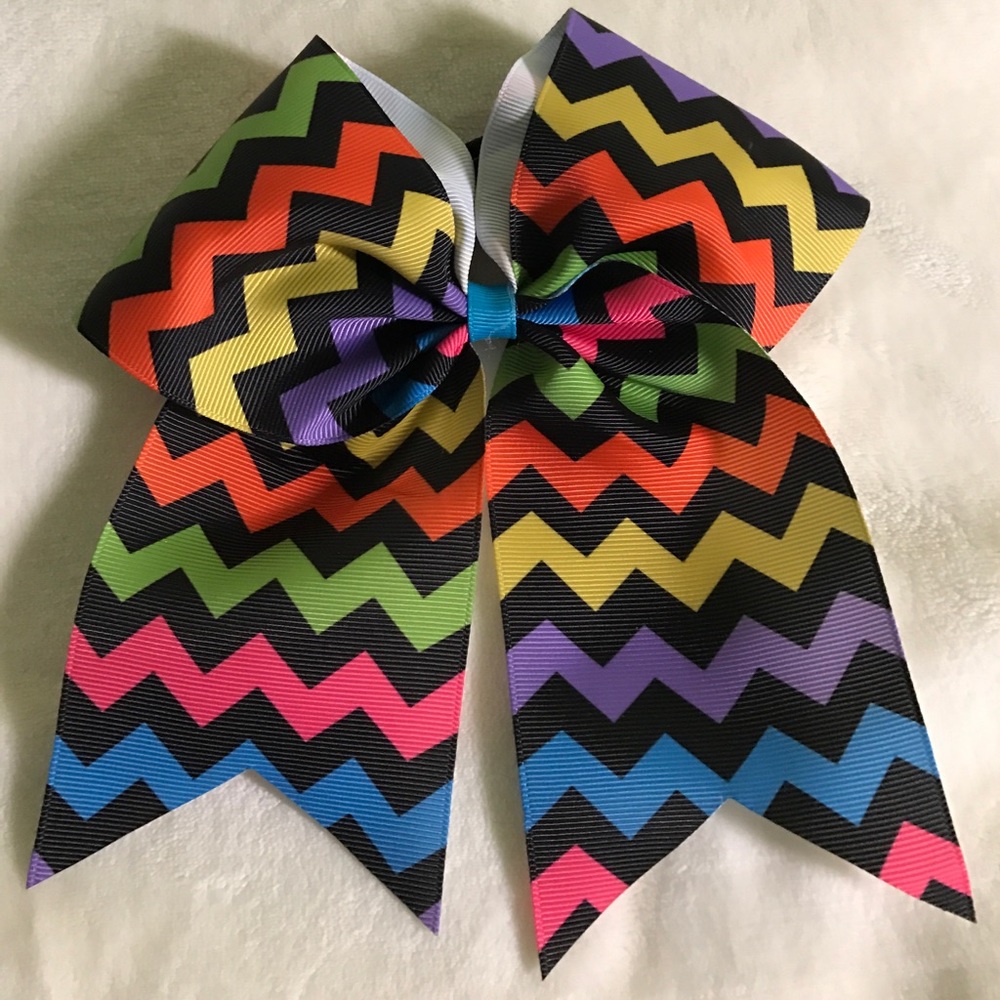 Rainbow cheer bow.