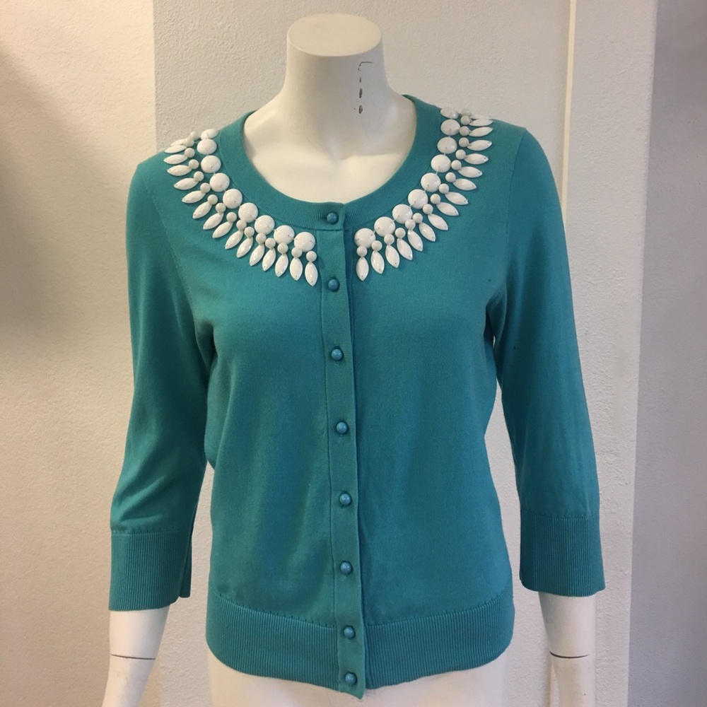 Kate Spade Turquoise Embellished Sweater