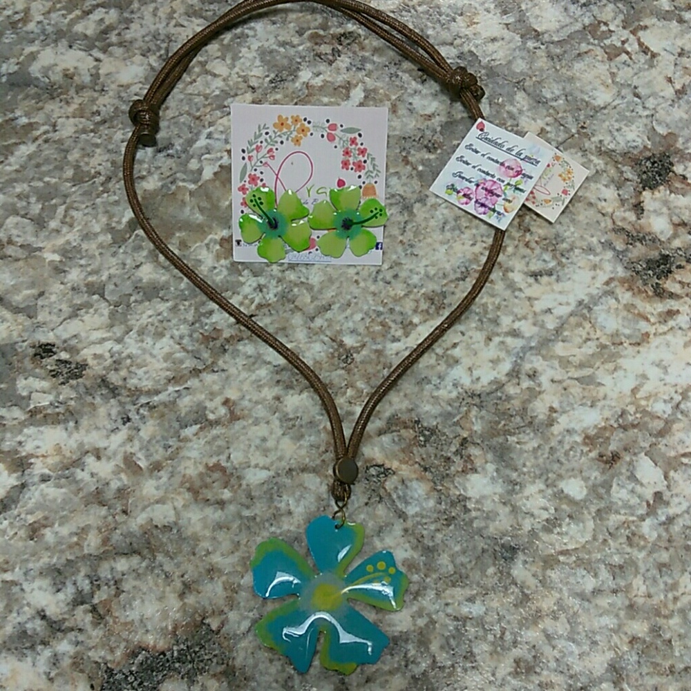 Handmade earrings and necklace