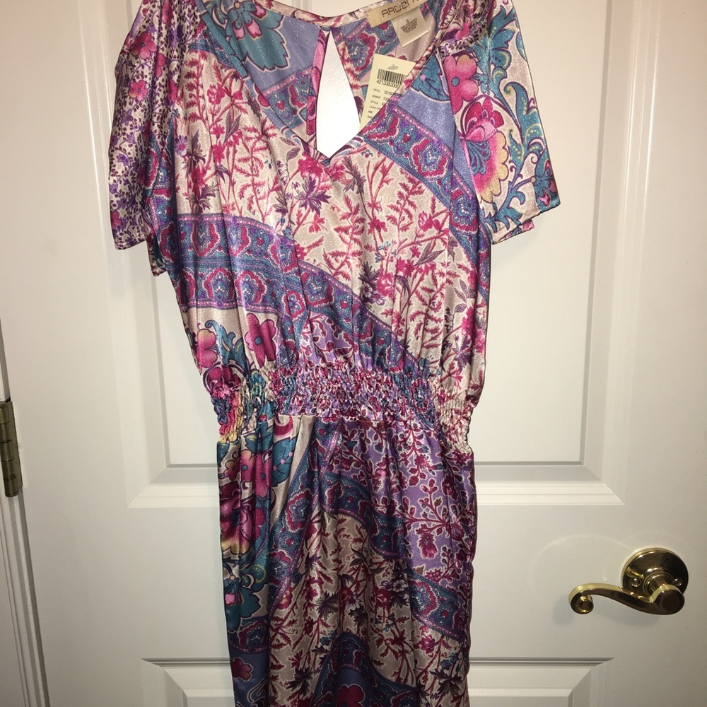 Arden B open shoulder knee length dress