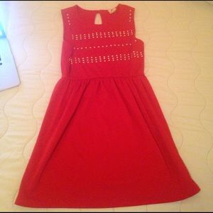 Red, silver studded dress! Great condition!