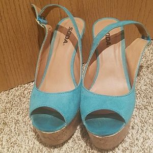 Teal Sling Wedge