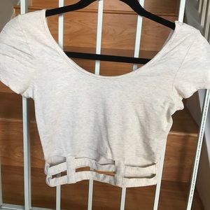 Light tan cut out crop top