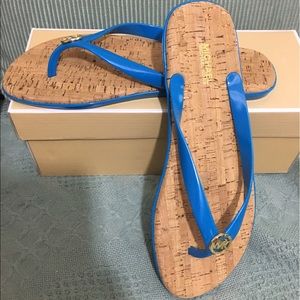 Michael Kors cork insole jelly flip flops NEW