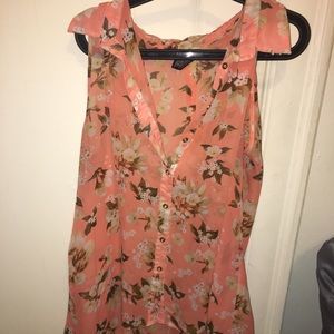 LAST CHANCE: Pink hi-low chiffon blouse. XL EUC.