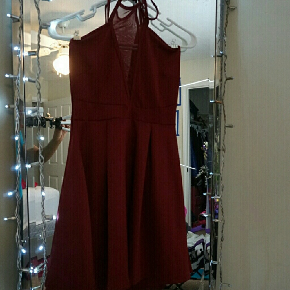 Maroon halter dress