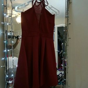 Maroon halter dress