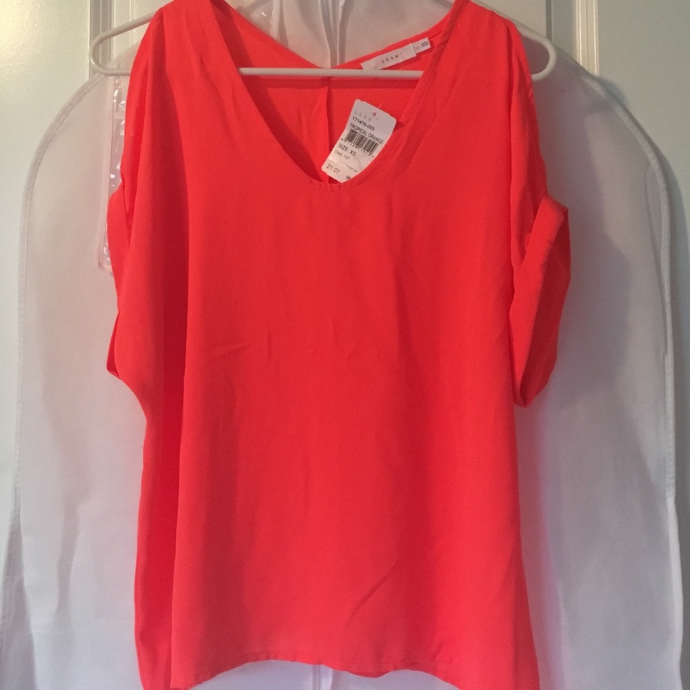 Tropical orange blouse