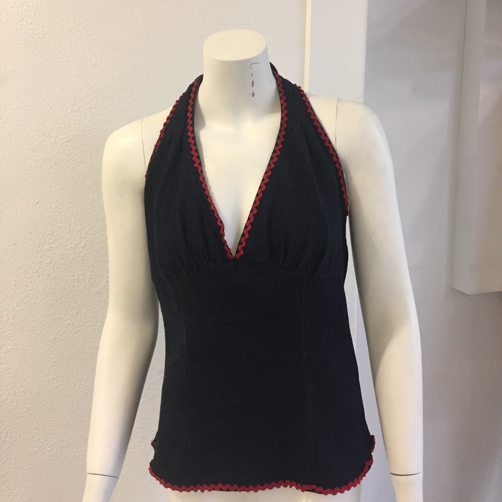 Pin Up Girl Denim Halter atop