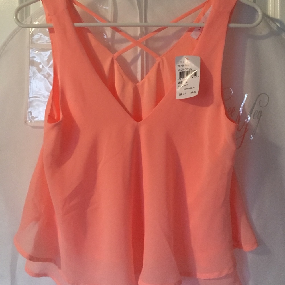Lush neon coral crop top