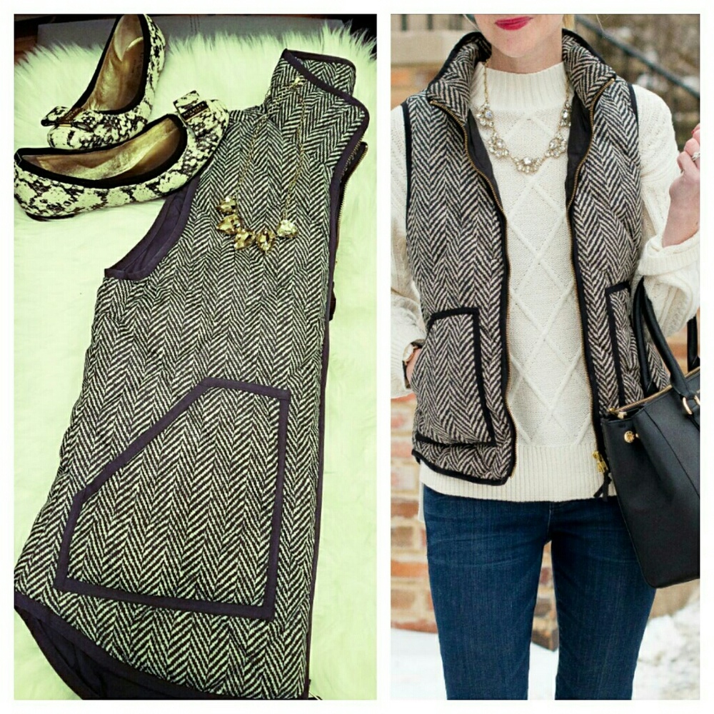J. crew grey and white trendy vest!