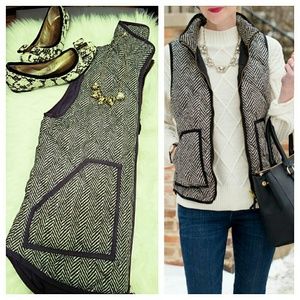 J. crew grey and white trendy vest!