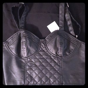Faux leather bustier