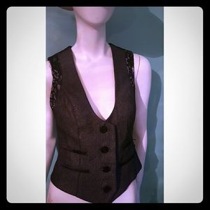 Bebe Gray and Lace Vest Size Medium