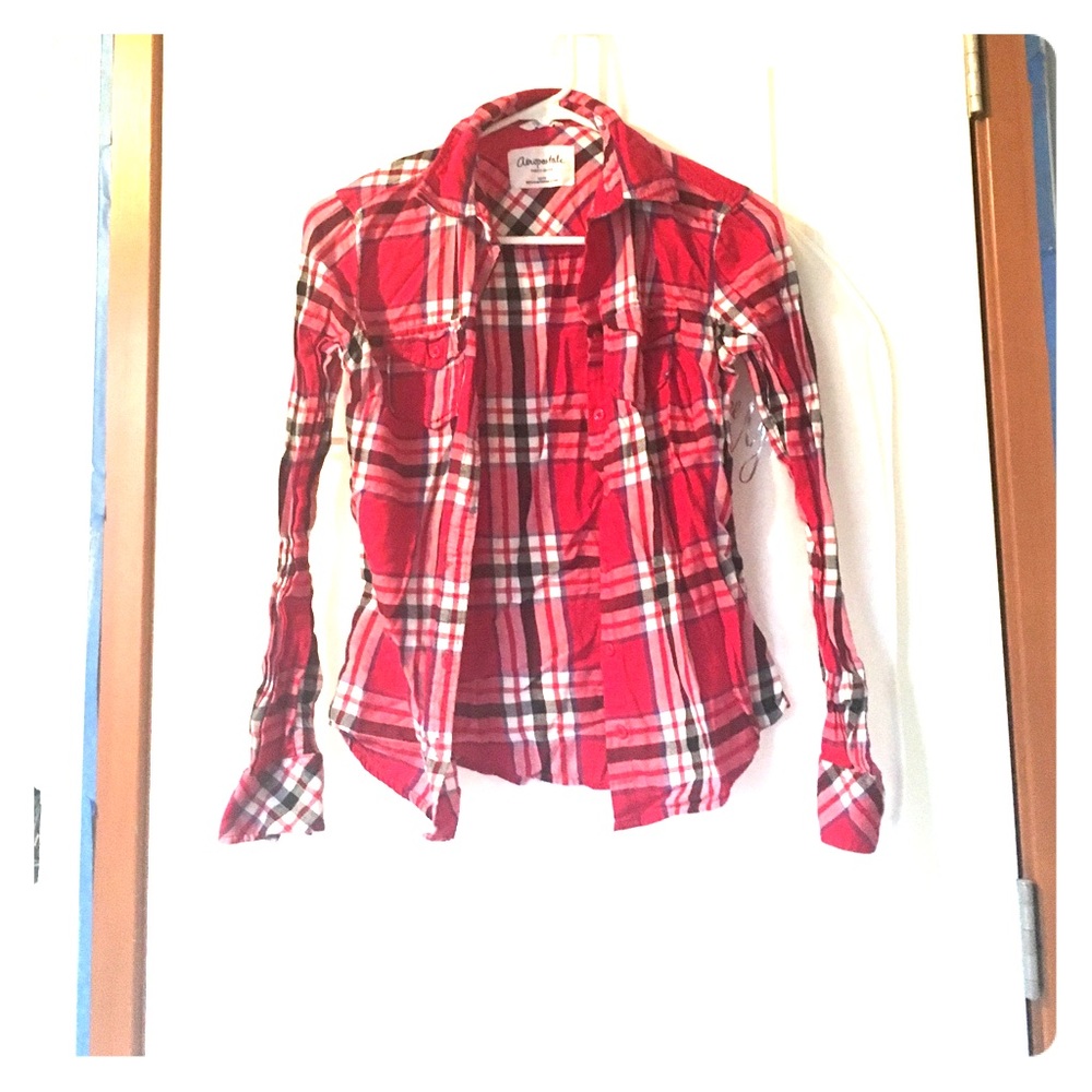 Red plaid button up