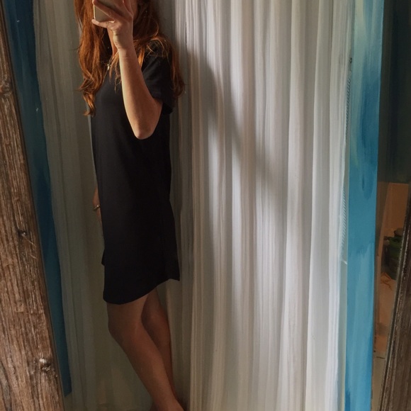 Sold out* Black Crew Neck Tee Shirt Dress - Picture 2 of 4