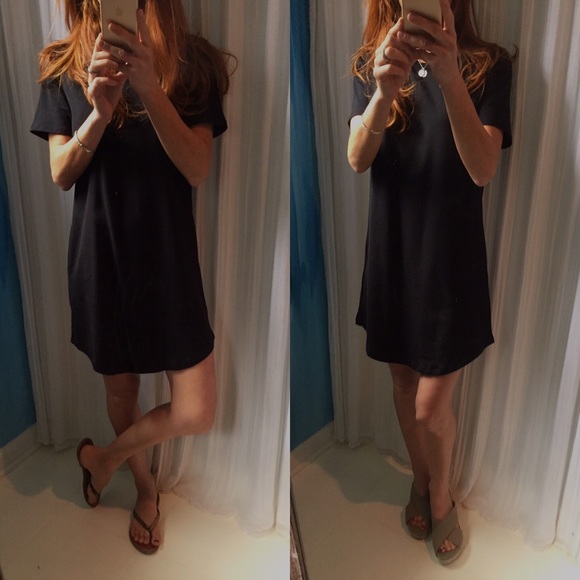 Sold out* Black Crew Neck Tee Shirt Dress - Picture 3 of 4
