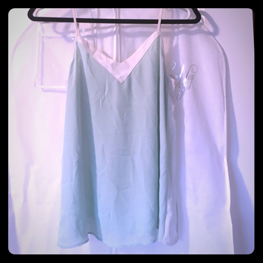 Mint and white blouse