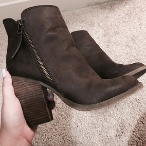 Adorable brown suede booties