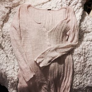 Free people long sleeve light crochet top