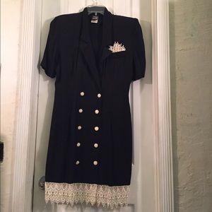 Black dress with lace trim