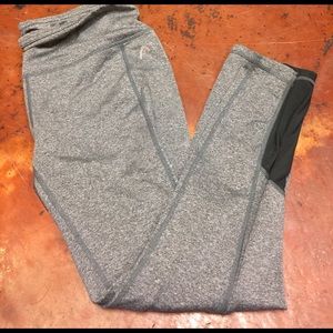 Gray mesh cropped leggings workout