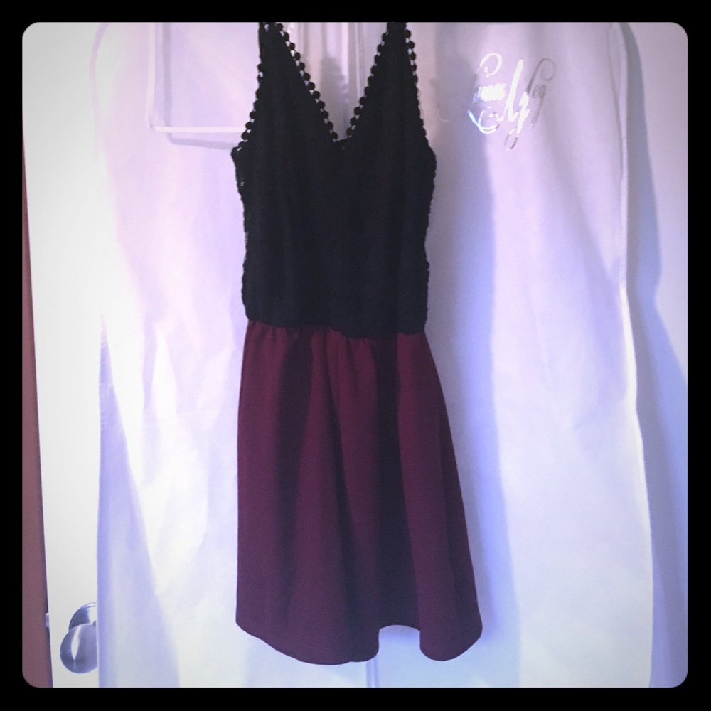 Black and wine romper