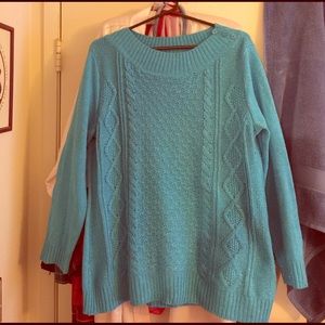 Aqua sweater with sparkle