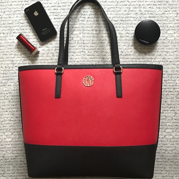 dkny red and black bag