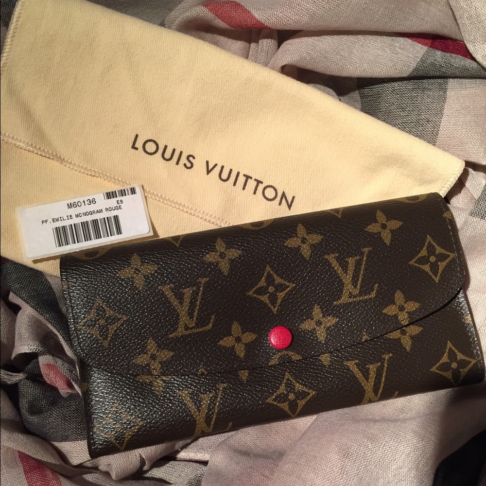 Authentic Louis Vuitton Emilie Wallet in Rouge