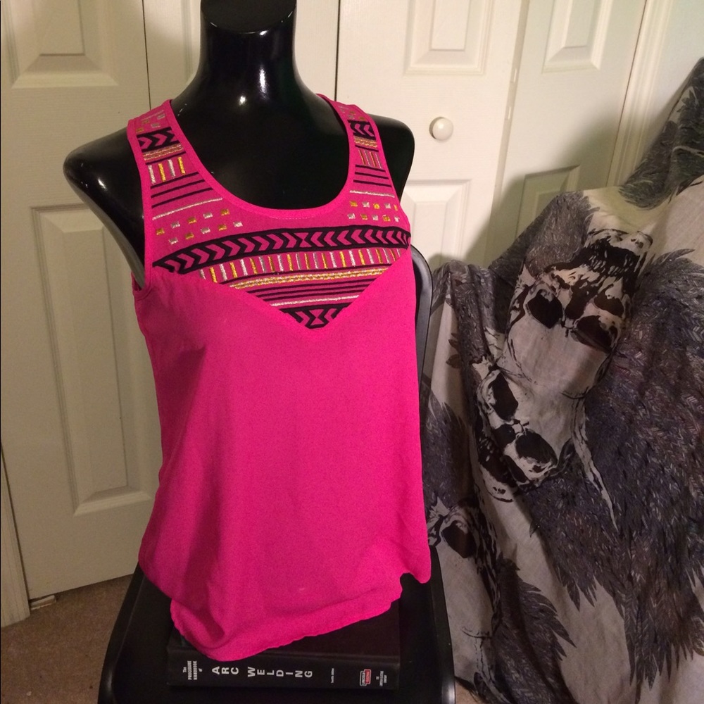 My Michelle Tank Top Tribal embroidered